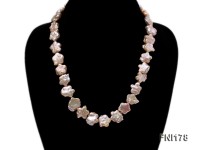Classic 15mm Pink Flower-shaped Freshwater Pearl Necklace