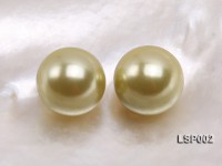 Wholesale 10mm Round Silver Yellow Seashell Pearl Bead