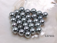Wholesale 12mm Silver Black Round Seashell Pearl String
