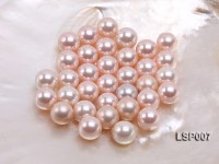 Wholesale 12-12.5mm Pink Round Seashell Pearl Bead
