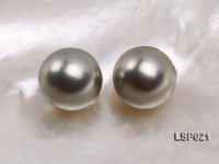 Wholesale 10-10.5mm Silver Black Round Seashell Pearl Beads