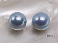 Wholesale 14mm Silver Blue Round Seashell Pearl Bead