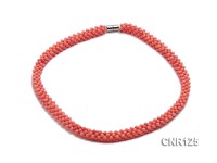 2-3mm Round Pink Coral Necklace