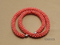 2-3mm Round Pink Coral Necklace