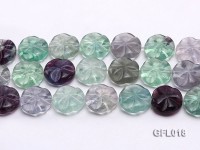 Wholesale 20mm Colorful Flower-shaped Fluorite String