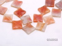 wholesale 30x30mm red flat square agate strings