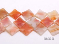 wholesale 30x30mm red flat square agate strings