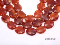wholesale 25x30mm red oval agate piece strings