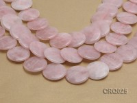 Wholesale 25mm Button-shaped Rose Quartz Beads String