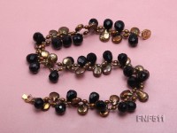 Two-strand Coffee Freshwater Pearl and Black Agate Beads Necklace
