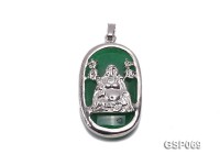 18x30mm Green Buddha-Head Jade Pendant
