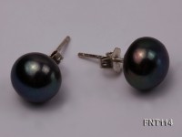 8-8.5mm Black Freshwater Pearl Necklace, Bracelet and Earrings Set