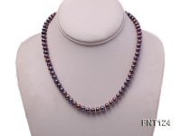 7-7.5mm Dark-purple Freshwater Pearl Necklace and Bracelet Set