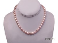 7x8mm Pink Freshwater Pearl Necklace and Bracelet Set