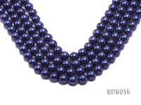 Wholesale 12mm Dark Blue Round Seashell Pearl String