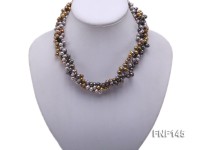 Three-strand 6-7mm Multi-color Cultured Freshwater Pearl Necklace