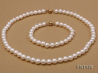 7-7.5mm White Freshwater Pearl Necklace and Bracelet Set