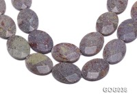 Wholesale 30x40mm Grey Oval Faceted Unakite String
