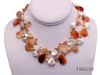 2 strand agate and white seashell necklace