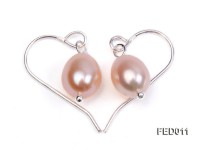 7-8mm Pink Oval Cultured Freshwater Pearl Earrings