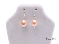 7-8mm Pink Oval Cultured Freshwater Pearl Earrings