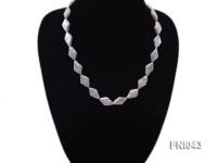 Classic 11x18mm White Rhombus Freshwater Pearl Necklace