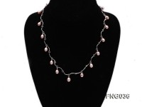 Gold-plated Metal Chain Necklace with Lavender Cultured Freshwater Pearl