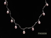 Gold-plated Metal Chain Necklace with Lavender Cultured Freshwater Pearl