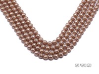 Wholesale 8mm Round Champagne Seashell Pearl String