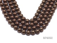 Wholesale 16mm Round Coffee Brown Seashell Pearl String