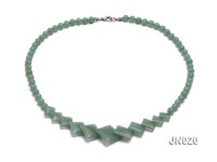 6mm Round and Square Light Green Aventurine Necklace