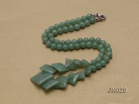 6mm Round and Square Light Green Aventurine Necklace