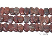 Wholesale 31x23mm Red Oval Picasso Stone String