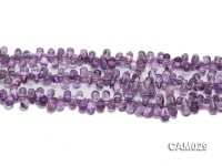 Wholesale 6x8mm Drop-shaped Translucent Amethyst Beads String