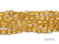 Wholesale 11.5mm Button-shaped Translucent Citrine Beads String
