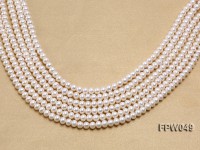 Wholesale 6×7.5mm white Flat Freshwater Pearl String
