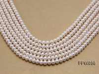 Wholesale 6x8mm Classic White Flat Cultured Freshwater Pearl String