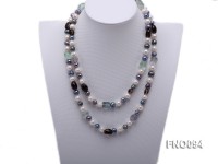 8-10 mm multicolor oval freshwater pearls and irregular amethyst necklace
