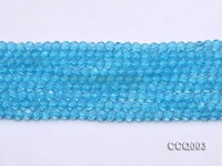 Wholesale 4mm Round Blue Faceted Simulated Crystal Beads String