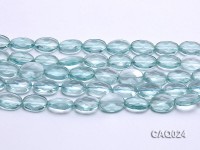 Wholesale 13x18mm Oval Faceted Simulated Aquamarine Beads String