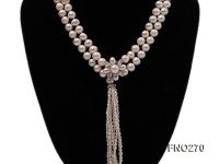 7-9mm white round freshwater pearl necklace
