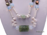 2 strand freshwater pearl and gemstone necklace
