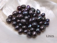 Wholesale 10X11.5-11X13.5mm Black Drop-shaped Loose Freshwater Pearls