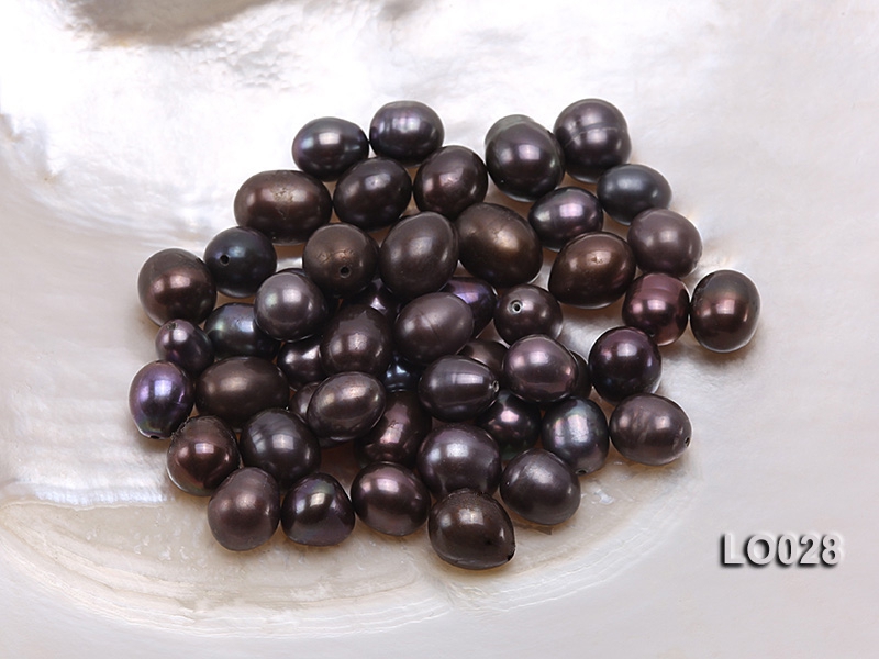 Wholesale 10x12mm Black Drop-shaped Loose Freshwater Pearls