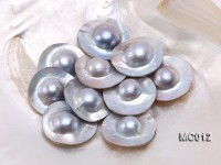 Wholesale 30mm Grey Dome-shaped Loose Mabe Pearl