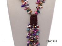 7-9mm multicolor pearl two-strand necklace