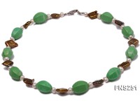 13*18mm Green Turquoise with Natural White Freshwater Pearl necklace