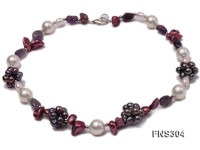 multicolor freshwater pearl with natural amethyst single strand necklace