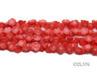 Wholesale 6x10mm Flower-shaped Red Coral Beads Loose String