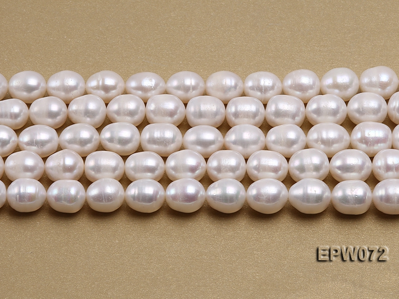 Wholesale 10×12.5mm Classic White Rice-shaped Freshwater Pearl String